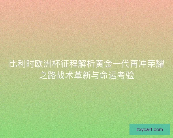 比利时欧洲杯征程解析黄金一代再冲荣耀之路战术革新与命运考验