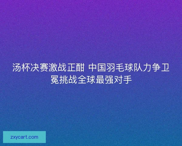 汤杯决赛激战正酣 中国羽毛球队力争卫冕挑战全球最强对手